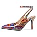 Soireelady Women's Slingback Ankle Strap Pumps Heatmap Heels Beaded Pumps Pointed Toe High Stiletto Heels Fashion Shoes 3.5 Inches Heatmap US Size 9