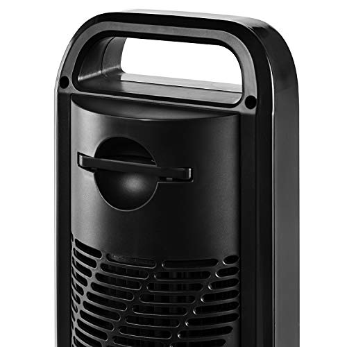 Seville Classics UltraSlimline Indoor Bladeless Oscillating Tower Fan Quiet Cooling LED Display Space-Saving for Home w/Remote and 7.5H Timer, Black, 40" 5-speed (115 degrees) by Seville Classics - Image 5