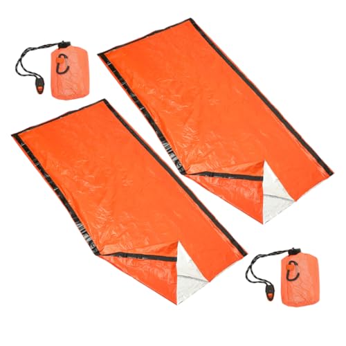 HONMEET Lightweight Pe Aluminum Film Sleeping Bag Portable Emergency Bivy Sack Waterproof Adult Sleeping Bag for Camping with Carry Pouch