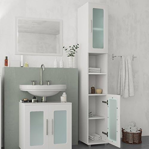 Animalmarketonline Wardrobe Mobile Column Bathroom Midi 190 x 30 cm white