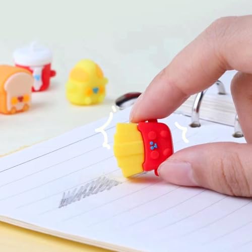 Image of DEOXY 12 Pcs Food Mini Erasers for Kids,Stylish Eraser, Rubber Pencil Eraser, Return Gift, Stationary Set for Kids Boys & Girls (KK-7945)