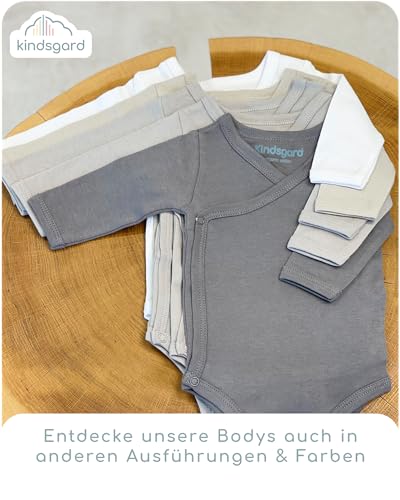 Kindsgard Wickelbody langarm „trunder“ – Beige 56 – 5er-Pack aus Jersey – 100% Bio-Baumwolle – OEKO-TEX zertifiziert – weich, atmungsaktiv & pflegeleicht – unisex Babybody