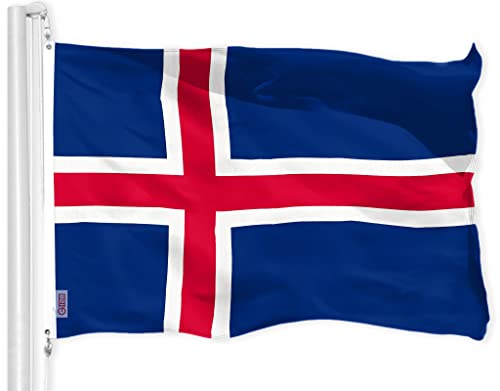 G128 Iceland Icelandic Flag | 3x5 Ft | LiteWeave Pro Series Printed 150D Polyester | Country Flag, Indoor/Outdoor, Vibrant Colors, Brass Grommets, Thicker and More Durable Than 100D 75D Polyester