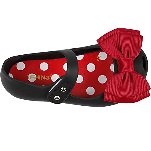 iFANS Girls Princess Mary Jane Cloth Bow Jelly Shoes Flats(Toddler Little Kids)3