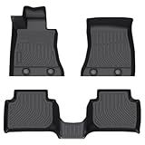 Priprilod 3pc TPE Floor Mats Cargo Liner Set, Compatible with Alfa Romeo Giulia Sedan RWD 2017 2018 2019 2020 2021 2022 2023 2024, Front & 2nd Row Full Set Car Interior Accessories