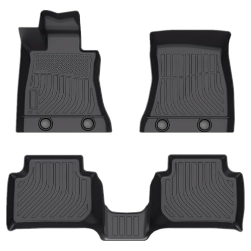 Priprilod 3pc TPE Floor Mats Cargo Liner Set, Compatible with Alfa Romeo Giulia Sedan RWD 2017 2018 2019 2020 2021 2022 2023 2024, Front & 2nd Row Full Set Car Interior Accessories