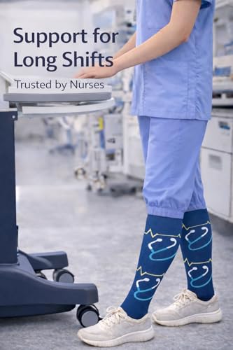 Image of Aoliks Medical Compression Socks for Women & Men, Support Knee High Socks for Running,Nurses,Travel