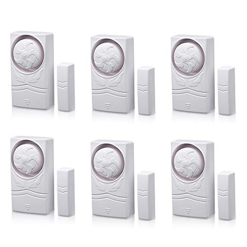 Wsdcam Door and Window Alarm for Home Magnetic Window Alarm Sensors for Home Security, Loud 110 dB - 6 Pack