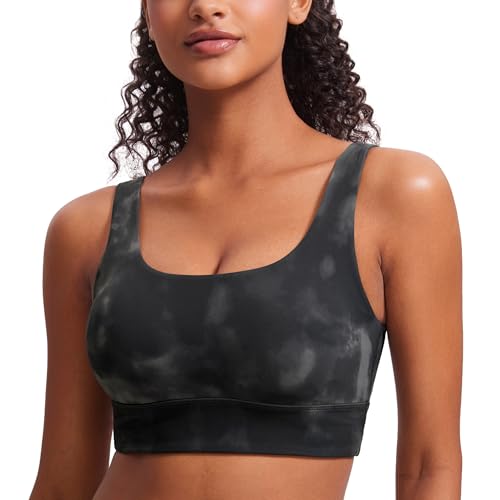 Image of CRZ YOGA Butterluxe U Back Sports Bras | Light Support, Removable Pads, Yoga, Extremely Soft, Longline, Scoop Neck, Wide Straps, for Women