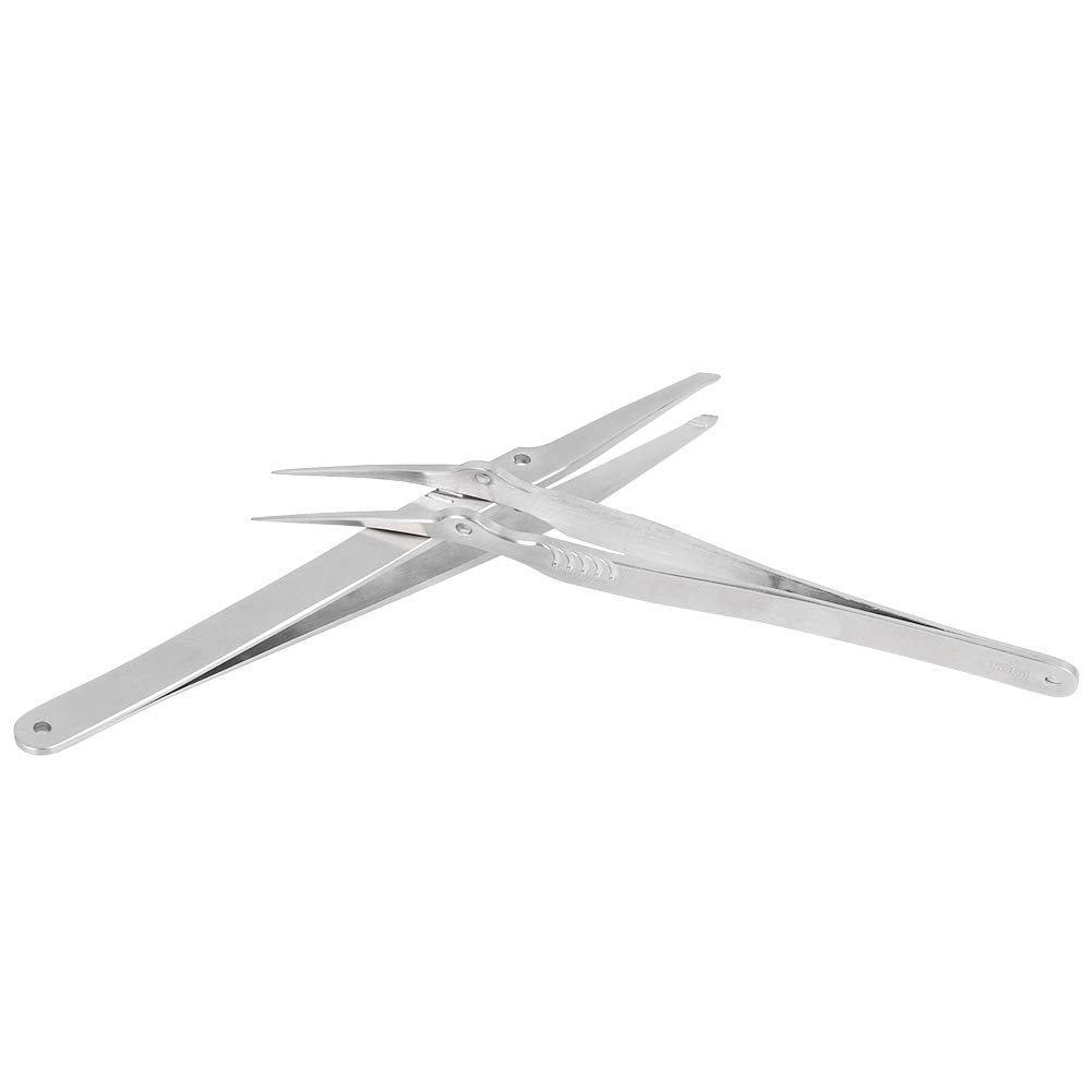 Pinzas Miskall, 2 pinzas de acero inoxidable, alicates industriales de alta precisión, reparación de soldadura antiestática ESD para fabricación de joyas, soldadura, costura