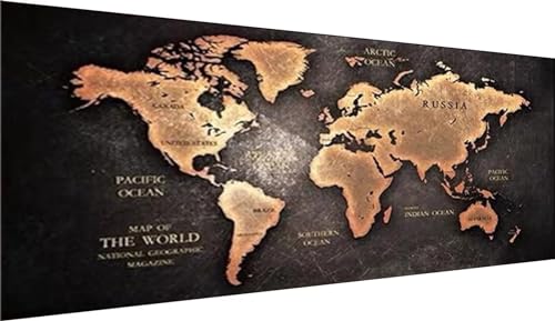 Broderie diamant 90x180cm grand format de carte du monde pour peinture adulte DIY