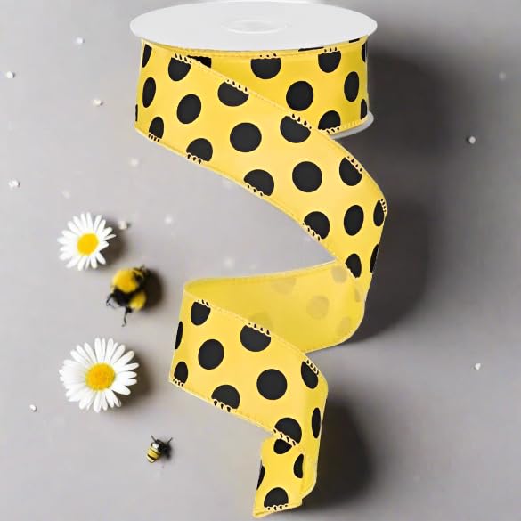 YILON Petit ribbon knit black ブラック Amazon.com: Polka Dot Wired Ribbon: Black White - 1.5 Inches