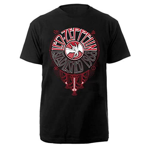 Rock Off LED Zeppelin Deco Circle Black Officiel T-Shirt Hommes Unisexe - Les Beatles, Paul McCartney, John Lennon, RIngo Starr, George Harrison Rock Off LED Zeppelin Deco Circle Black Officiel T-Shirt Hommes Unisexe