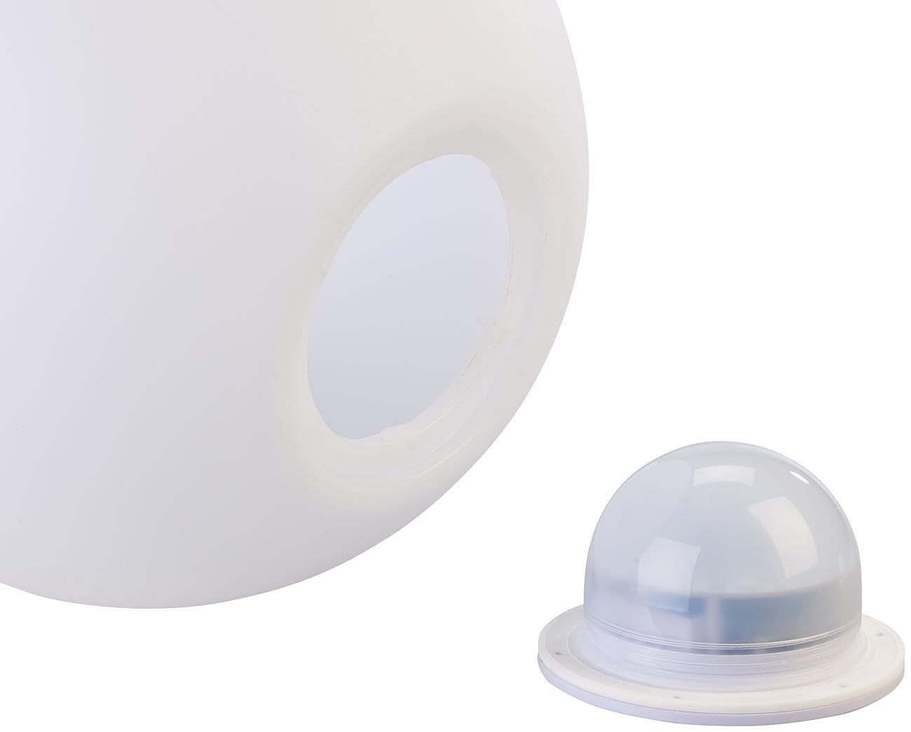 Luminea Home Control WLAN Akku Leuchtkugeln: WLAN-Akku-Leuchtkugel mit RGBW-LEDs und App, 576 lm, IP54, Ø 40 cm (LED-Leuchtkugel Garten, Kugelleuchte außen, RGB)