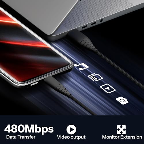 Image of Basesailor USB to Type C 60W /3A Braided Cable,Fast Charger Cable,Compatible for iPhone,Samsung,Oneplus,Nothing & Other Devices,Supports QC 2.0 /3.0 Charging with High Speed Data Transmission