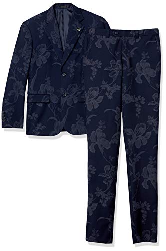 STACY ADAMS Men's 2 Pc. Slim Fit Suit, Navy, 42R