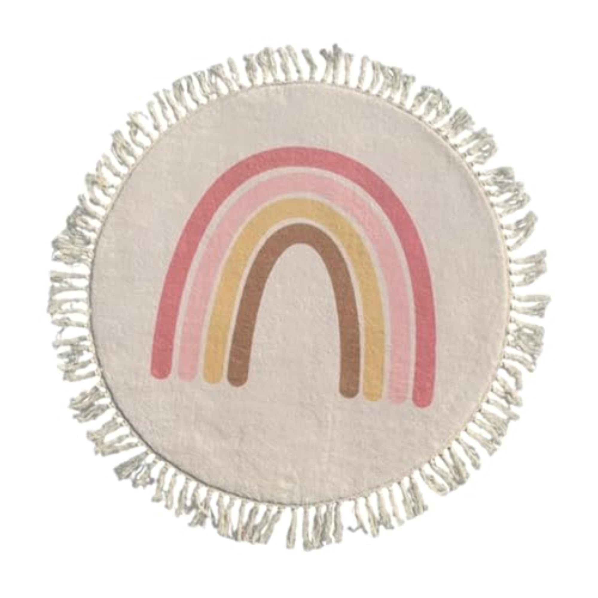 Small Circle Rainbow Polyester Area Rug