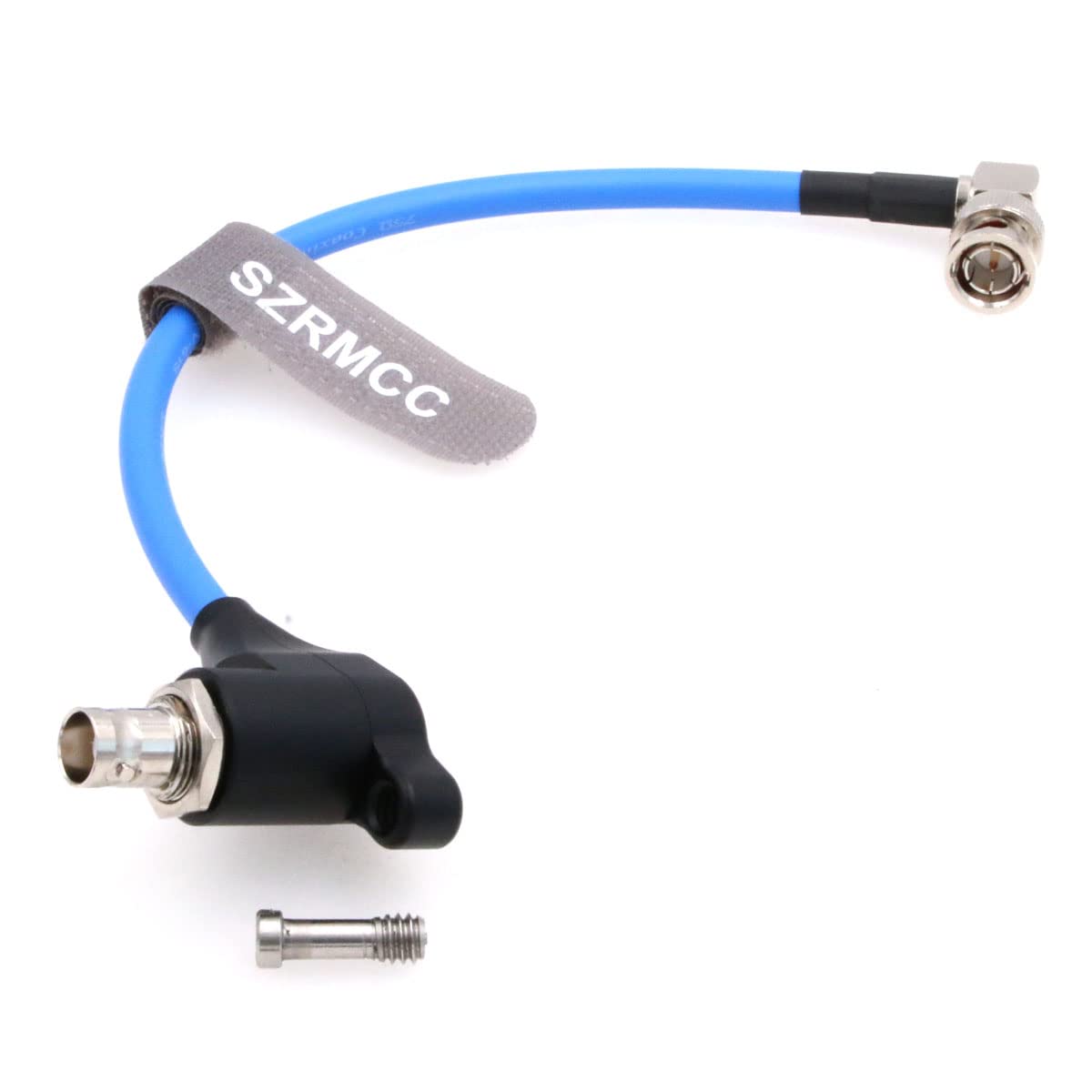 SZRMCC SDI Protector Cable 12G 6G HD SDI Right Angle BNC Surge Overvoltage Circuit Protector Isolator Video Cable for RED Komodo ARRI Alexa Sony (Blue-Elbow 80cm)