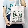 PYOUL No Bad Trails Just Bad Knees Tote Bag Hiking Camper Gift Funny Adventure Gift (Bad Knees Tote EU) #1