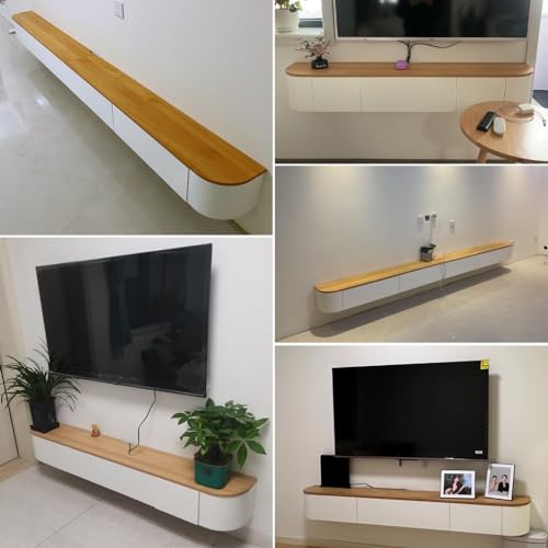 Meuble multimédia mural et console avec portes de rangement compacte - 2