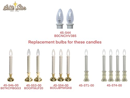 Image of Brite Star Tiffany Replacement Bulb - 4 Count Flameless Candles with Timer- Perfect for Home Decor, Warm White