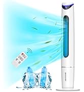 HealSmart Evaporative Cooler - 46" Swamp Cooler with Remote, Air Cooler Fan with Night Light, 8H ...