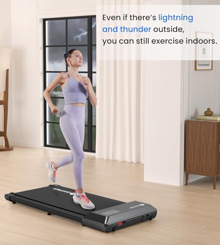 deerrun walking pad 2 in 1 under desk treadmill 25hp low noise walking pad running jogging machine with remote control for home office lightweight portable desk treadmill installation free