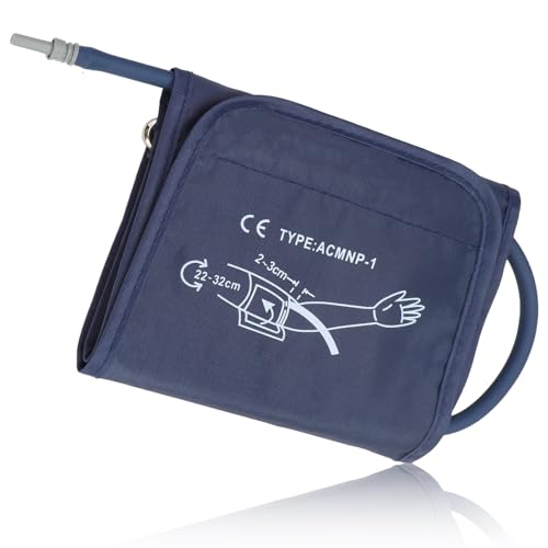 Blood Pressure Cuff Arm Circumference Cuff 22-32CM Portable Medium Cuff for Automatic Blood Pressure Monitor Adjustable Replacement Upper Arm Cuff for Elders Home Adult Kid Use (Dark Blue)