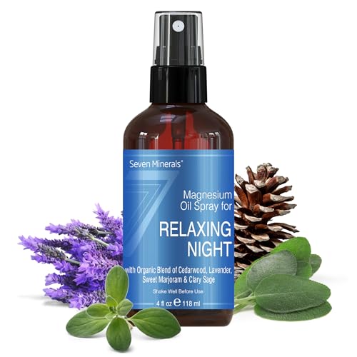 Seven Minerals Relaxing Night Magnesium Spray, Powerful Organic...