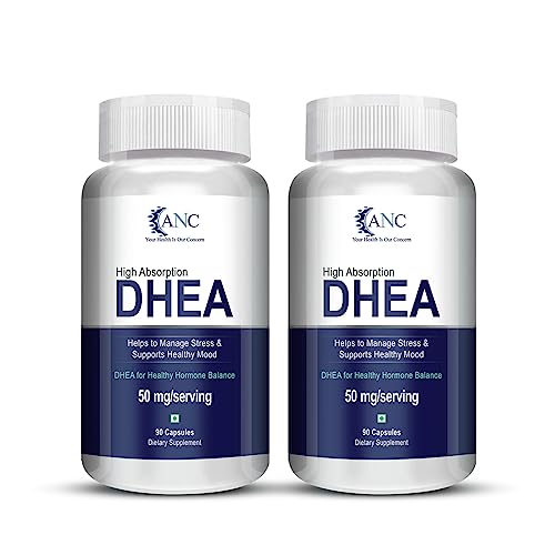 ANC DHEA 50mg | Supports Healthy Mood | 90 Capsules (Pack of 2) ANC DHEA 50mg | Supports Healthy Mood | 90 Capsules (Pack of 2)