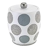 Avanti Linens Dotted Circles Collection, Covered Jar, White
