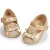 Sawimlgy Baby Girls Mary Jane Sequins Crown Flats PU Leather Wedding Party Princess Ballet Shoe Infant Rubber Sole Prewalker Toddler First Crib Shoes