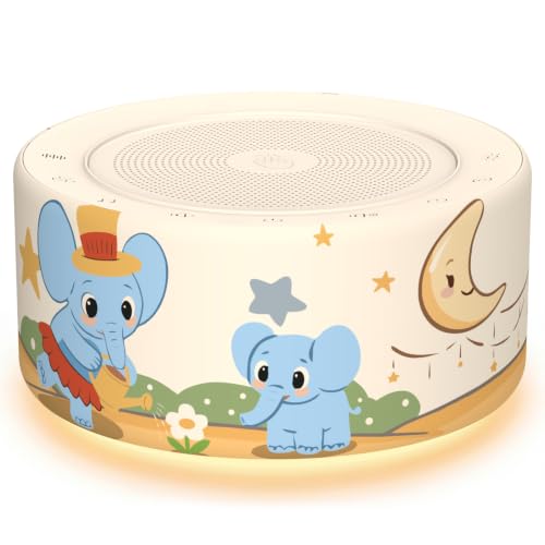 Image of Kipcush White Noise Machine for Baby & Adults, Sleep Sound Machine with 30 Soothing Sounds, 8-Color Night Light, Memory Function, White Noise for Sleeping, Nursery, Office, Travel, Relaxation