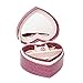 Produktbild Schmuckkästchen Heart Shaped Reisen Schmuck Box Fall und Vitrine mit Spiegel für Ohrringe Uhr Halskette Schmuck Armbänder Veranstalter Schmuck Aufbewahrungsbox, Mädchen und Frauen Geschenk Jewellery B