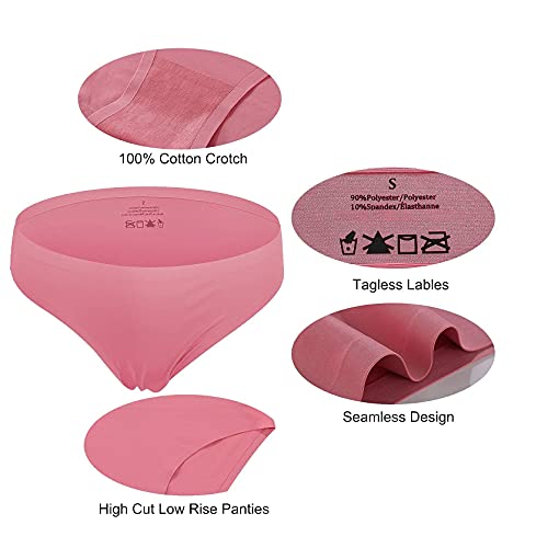 FINETOO 12Pack Womens Seamless Underwear No Show Cheeky Panties Invisibles Briefs Soft Stretch Bikini Hipster XS-XL4