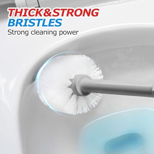 Image of FORASTO 2 in 1 Toilet Plunger and Brush Set,Extended Handle Plunger,Toilet Bowl Brush Plunger Set,Bathroom Cleaning Tools,Cleaning Brush,Toilet Brush Plunger Combo,Charcoal Gray(20.8inch) | 20.8 inch Extended, Apartment Must Haves, Accessories Decor, Essentials, New Home Storage, Scrubbing Tools, Charcoal Gray