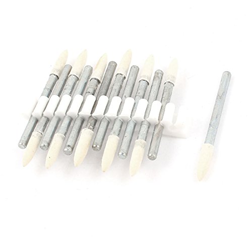 Aexit 12 Pcs Abrasives 3mm drill hole 3x3mm Tapered Wool Felt Buffing Grinding Points for Rotary Tool Model:88as55qo605