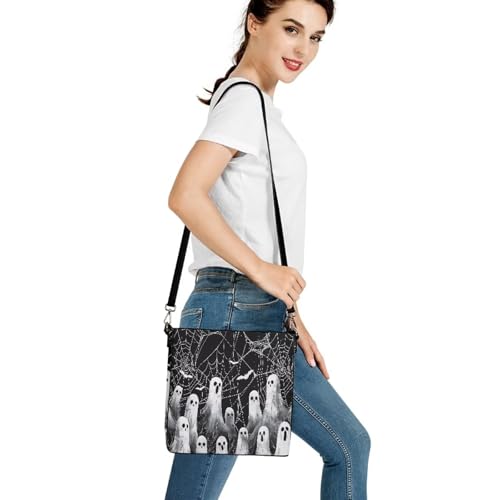 Image of HUGS IDEA Boho Bags for Women Leather Handbag Shoulder Bucket Crossbody Purse