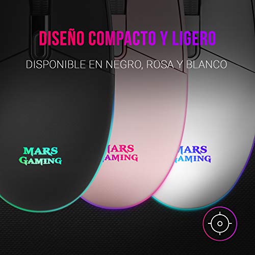 MMG, Mouse Gaming Compatto 3200 DPI RGB Flow, Switch Meccanici HUANO, Design Leggero Antiscivolo, 6 Pulsanti, Windows/Linux/Mac/PS4/PS5/XBOX ONE/XBOX SERIES X-S, Nero - Mouse gaming - Immagine 3