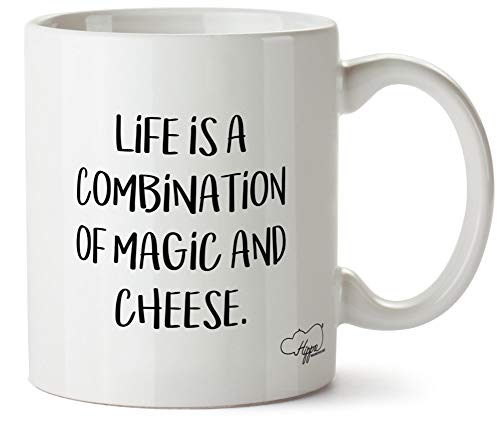 Hippowarehouse Life is A Combination of Magic and Cheese Printed Mug Cup Ceramic 10oz