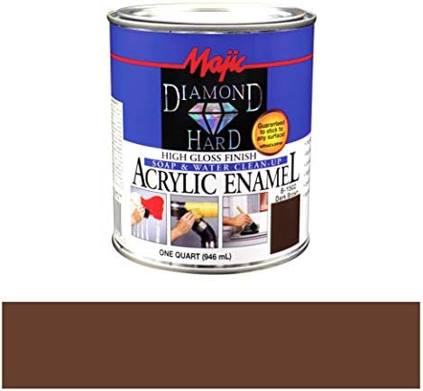 Majic Paints 8-1502-2 Diamond Hard Acrylic Enamel High Gloss Paint, 1- Quart, Dark Brown