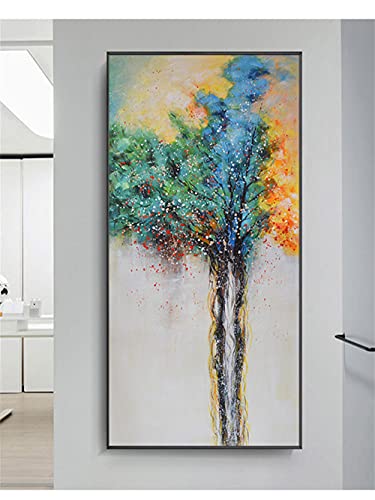 Grand kit diamond painting arbre coloré 40x80cm anti-stress avec strass complet 5D - 2