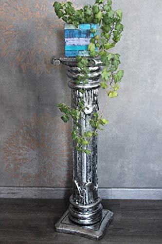 Naturesco Blumensäule Säule griechisch römisch massiv Holz Silber antik Höhe 60cm 80cm 100cm 120cm LengthRange 100cm