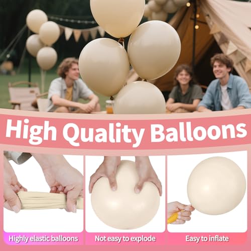 Image of 200pcs Sand White Balloons 5 Inch, Small Mini Latex Balloons for Party Birthday Baby Shower Anniversary Festival Arch Garland Decoration