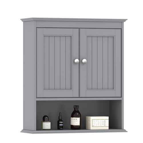 Comparison: Best Gray For Cabinets 8 Spirich Bathroom Wall Cabinet, Wall Mounted Medicine Cabinet Organizer, Over The Toilet Storage Cabinet with Doors and Shelves, Gray