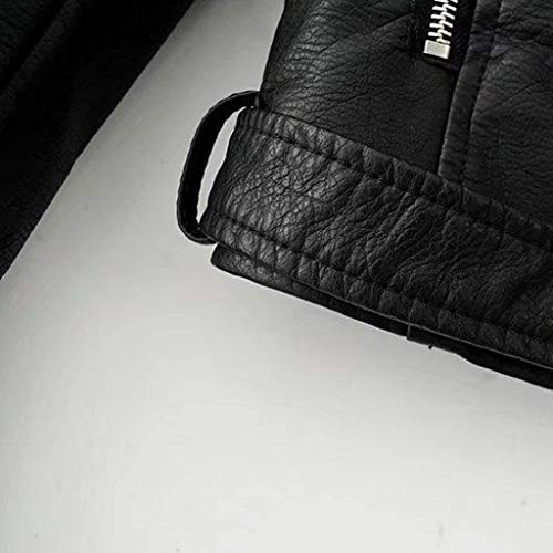 tuduoms Women's Faux Leather Casual Jacket Zip Up PU Moto Biker Jacket Casual Slim Short Coat Lightweight Pleather Outwear4