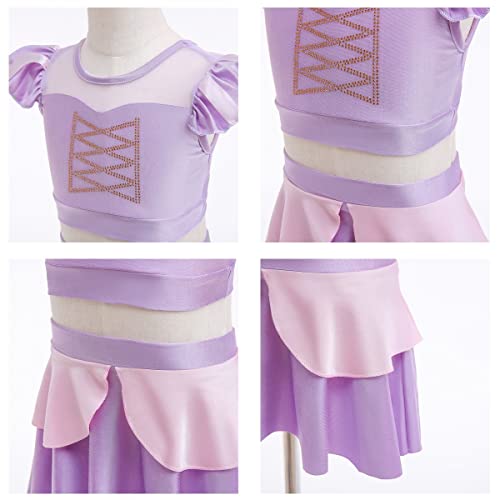Image of MYRISAM Girls Princess Two-Piece Tankini Swimsuits Party Bathing Suits Ruffles Beach Surf Swimming Swimwear Bikini Set
