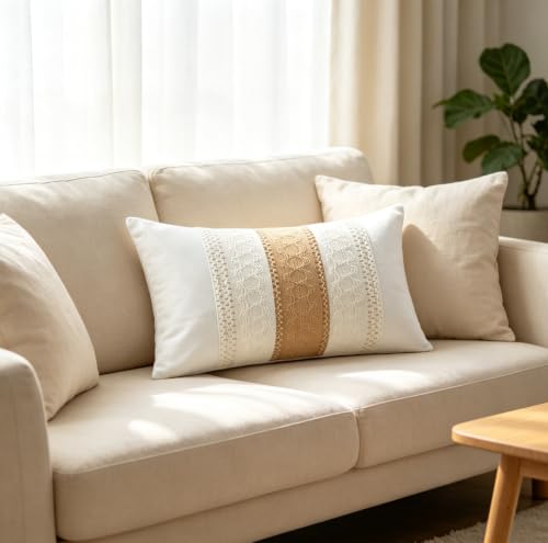 Long Pillow Case, 11.8x19.6 Inches Breathable Versatile Soft Hotel Quality Decorative Pillowcase with Hidden Zipper,Machine Washable Fade Resistant Cotton and Linen Pillow Covers for Women Men - image 5