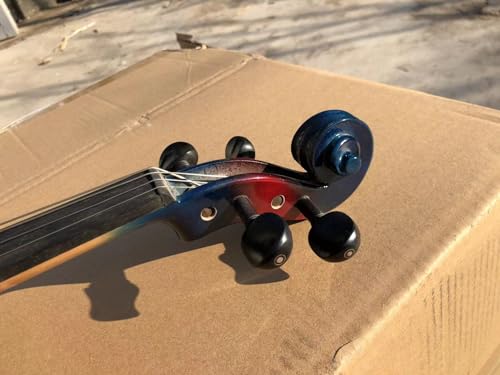 Image of Vetimobato Electric Violin 4 /4 Full Size Solid Wood Silent Violin Set for Adults Beginner Practice Electric Fiddle with Ebony Fittings Hard Case & Bow(4 String Red & Blue)