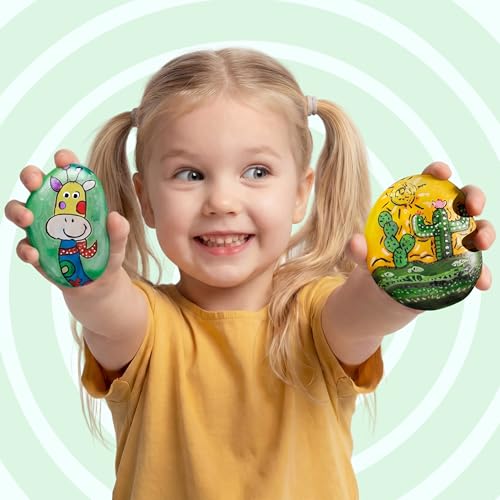 Image of Rock Painting Kit for Kids, Arts and Crafts for Girls & Boys Ages 6-12, DIY Supplies for Painting Rocks, Easter Craft Kits Art Set, Toddler Birthday Christmas Presents, Family Indoor Activity